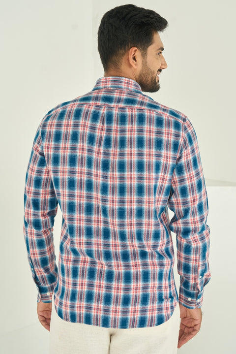 Crystal Blue Red And White Checks