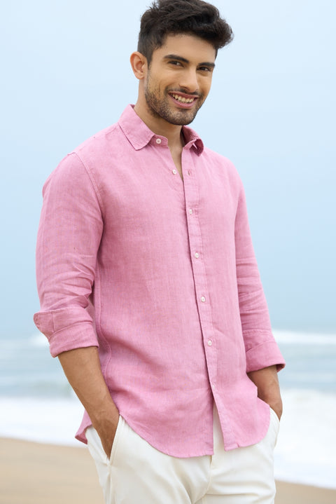 Rose Drift – Breathable Linen Summer Shirt