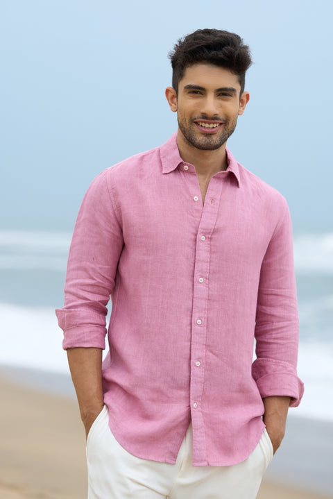 Rose Drift – Breathable Linen Summer Shirt