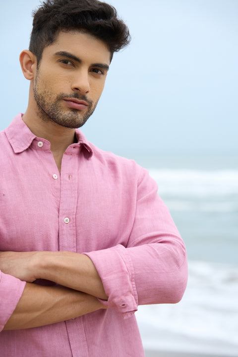 Rose Drift – Breathable Linen Summer Shirt
