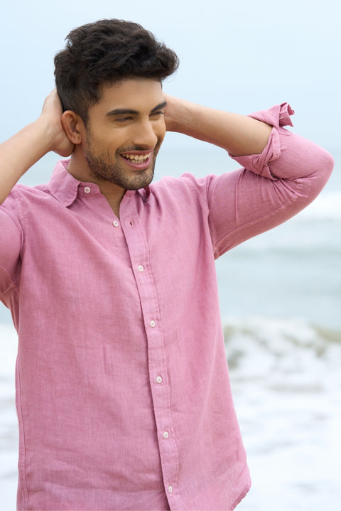 Rose Drift – Breathable Linen Summer Shirt