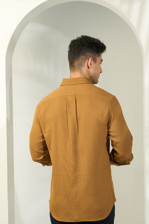 Desert Gold Waffle Cotton Shirt