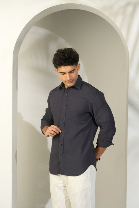 Smoke Grey Linen Shirt