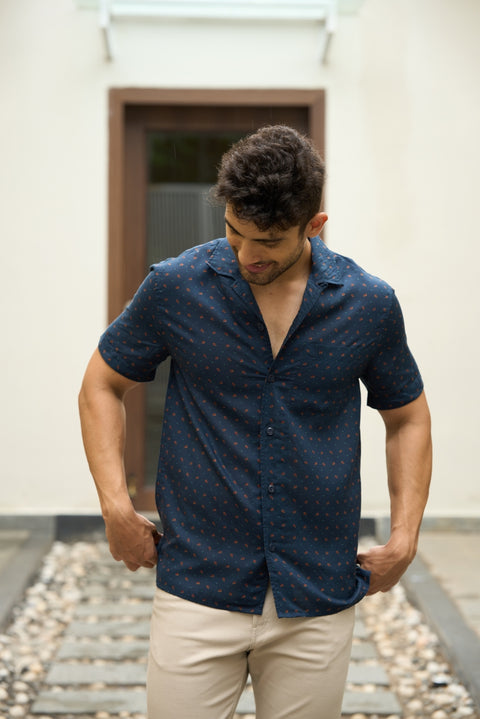 Blue Mirage – Paisley Camp Collar Holiday Shirt