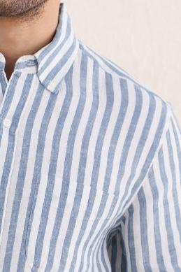 Sky Blue Bengal Linen Shirt