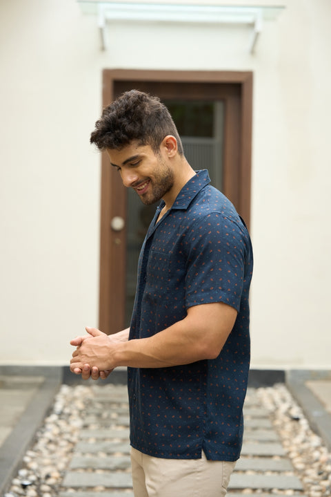 Blue Mirage – Paisley Camp Collar Holiday Shirt