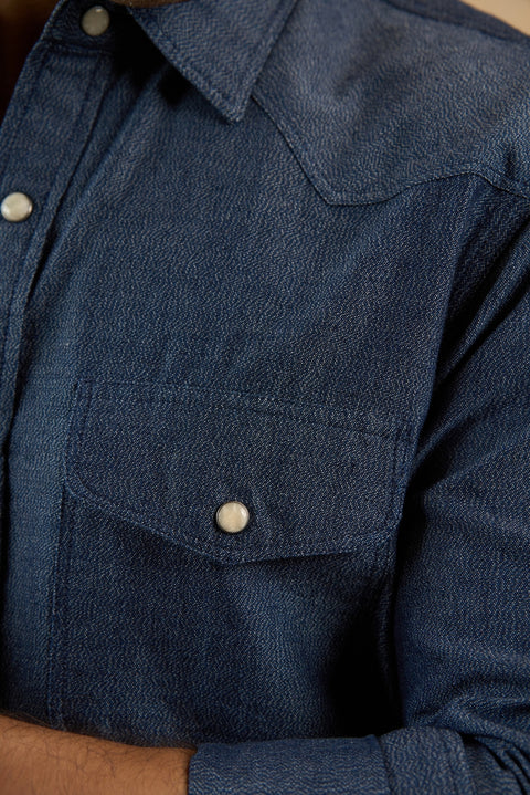 Light Weight Denim Shirt With Snap Buttons