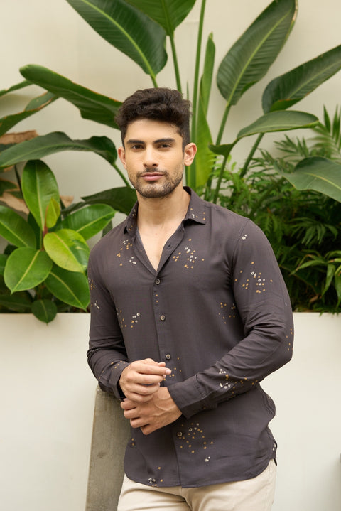 Midnight Brew – Printed Modal Holiday Shirt