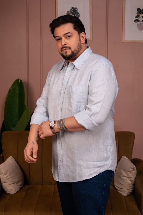 Lake View Linen Shirt Size Inclusive - (Up to 5XL)