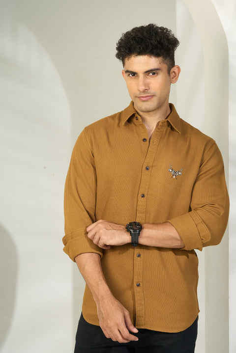 Desert Gold Waffle Cotton Shirt