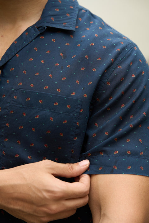 Blue Mirage – Paisley Camp Collar Holiday Shirt