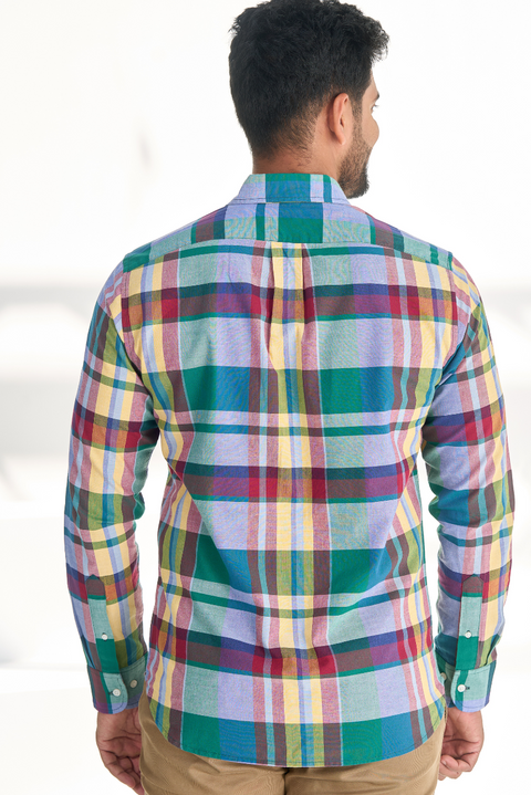 Madras Checks Cotton Shirt In Vibrant Hues