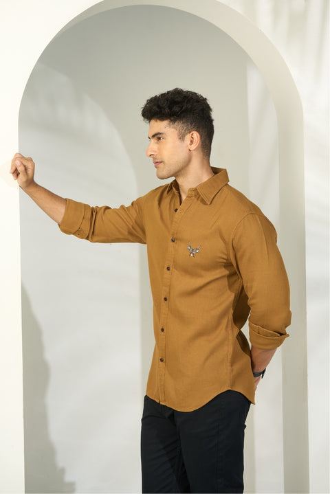 Desert Gold Waffle Cotton Shirt