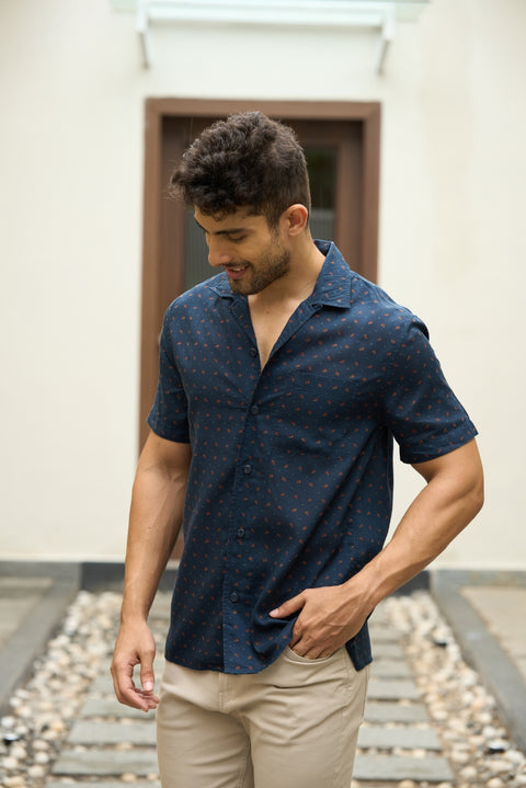 Blue Mirage – Paisley Camp Collar Holiday Shirt