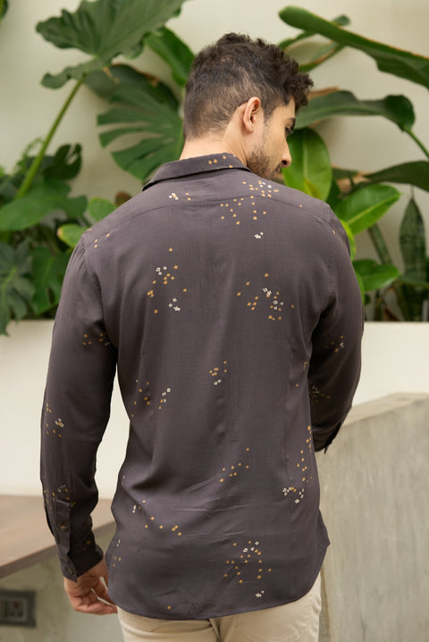 Midnight Brew – Printed Modal Holiday Shirt
