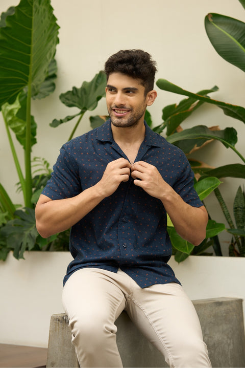 Blue Mirage – Paisley Camp Collar Holiday Shirt