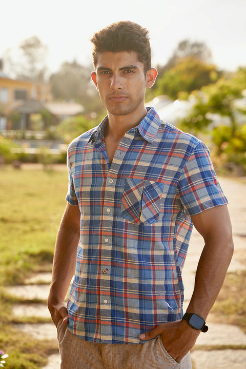 Multi Colour Checks 100% Cotton Shirt