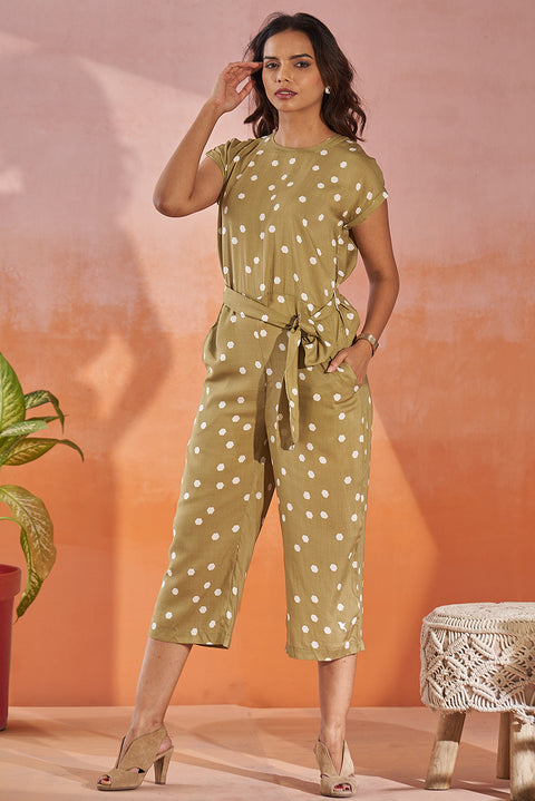 Green Jumpsuit Front Stylish look