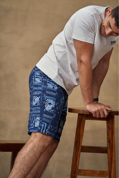 Azure Patch Work Shorts
