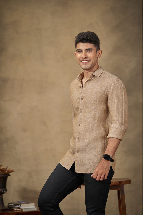 Warm Khakhi Linen Shirt