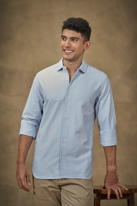 Mini Striped Oxford Shirt In Blue