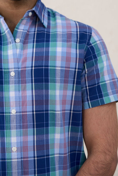 Blue Checks 100% Cotton Shirt