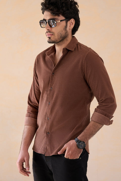 Mocha Brown Corduroy Shirt