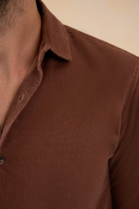 Mocha Brown Corduroy Shirt