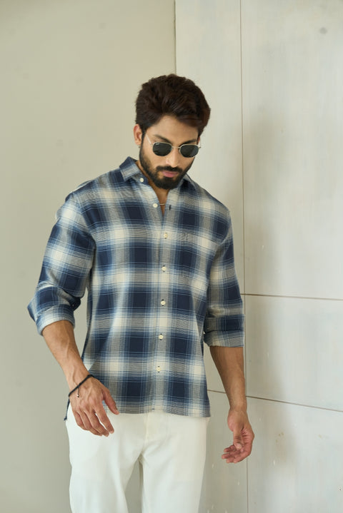 Blue Sky Plaid shirt in cotton