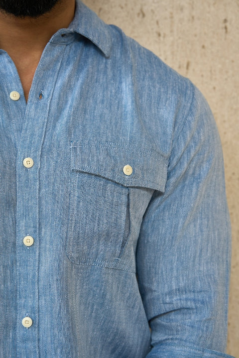 Double Pocket Herringbone Shirt