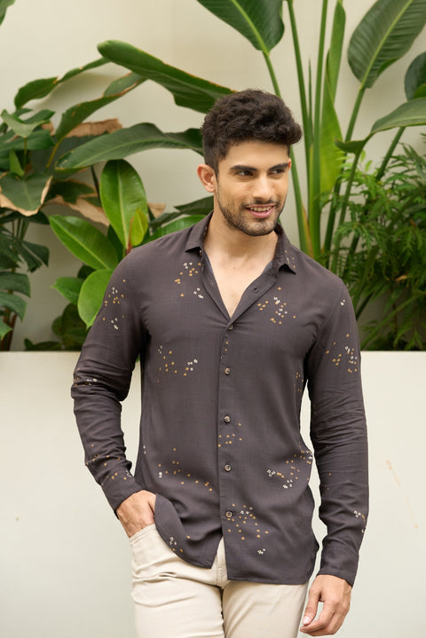 Midnight Brew – Printed Modal Holiday Shirt
