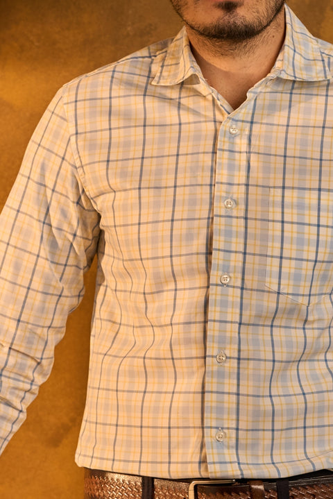 Checks Classic Shirt With Cut Away Collar