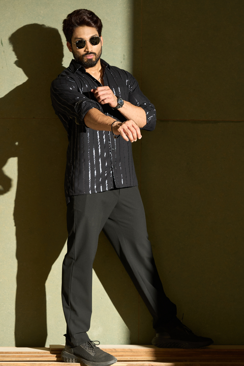 Mid Night Shimmer Black Shirt