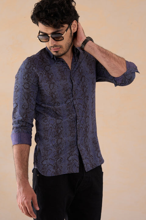 Sleek Serpent Snake Skin Print Shirt