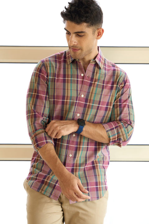 Sangria Madras checks  Shirt in Cotton