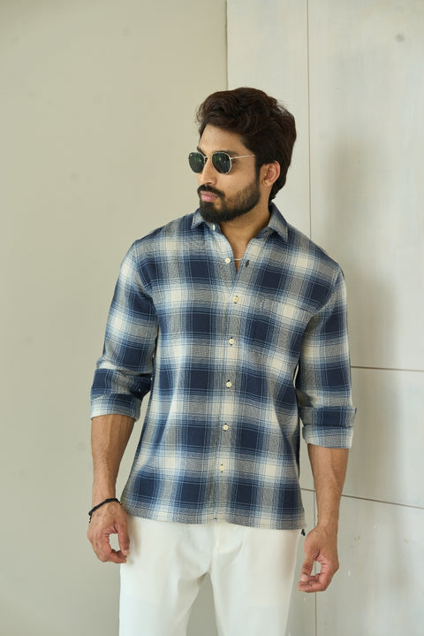 Blue Sky Plaid shirt in cotton