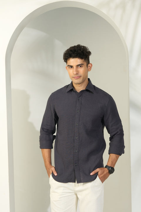 SMOKE GREY LINEN SHIRT