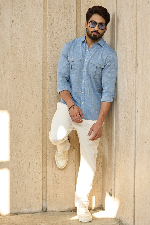 Double Pocket Herringbone Shirt