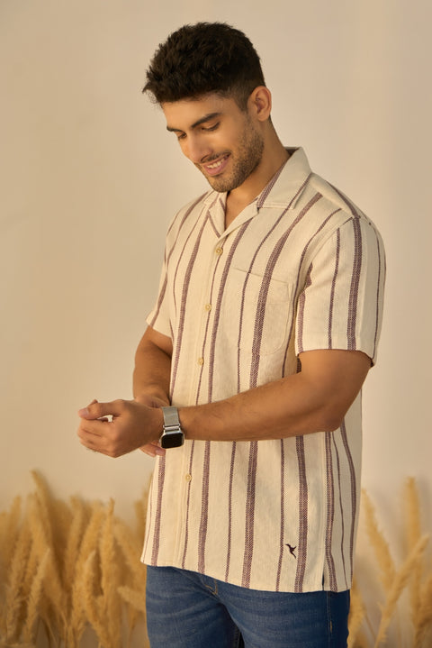 Ivory Stripe 100% Cotton Shirt