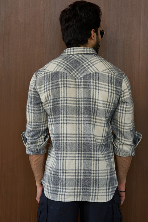 Checks  western model shirt with snap buttons in cotton