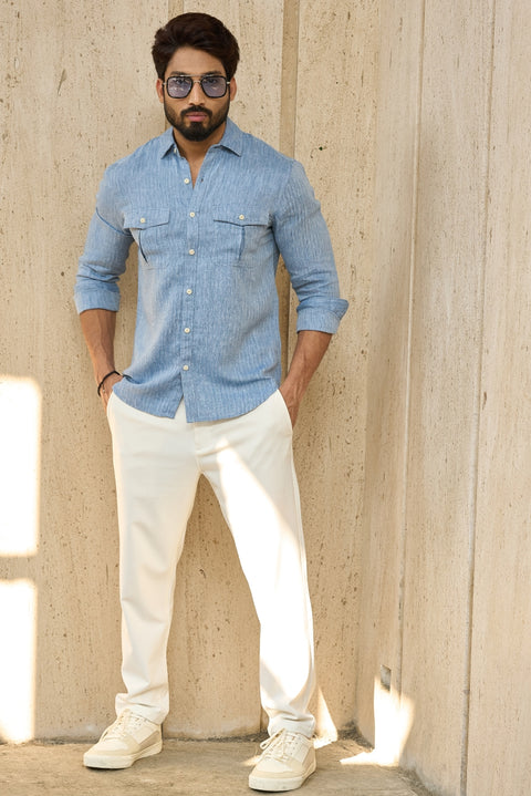 Double Pocket Herringbone Shirt