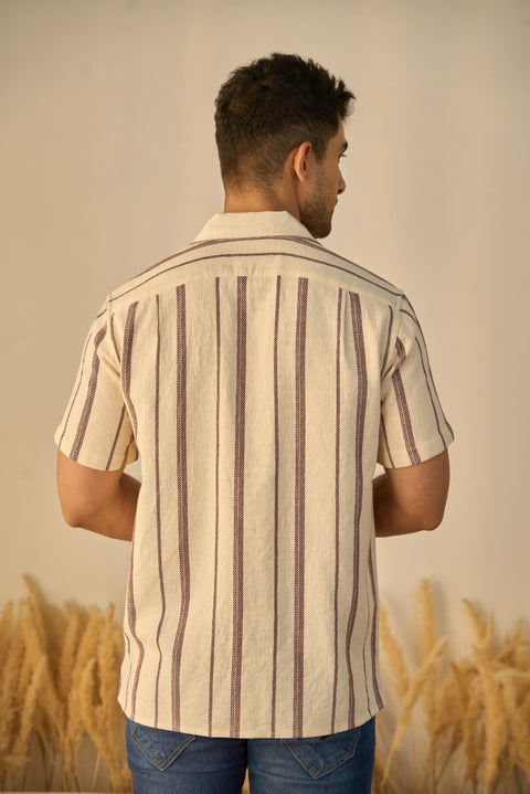 Ivory Stripe 100% Cotton Shirt