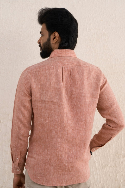 Baked Red 100% Linen Shirt