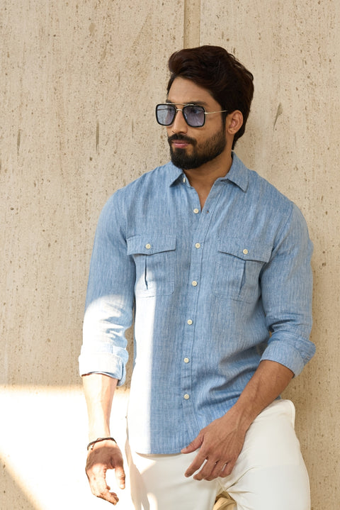 Double Pocket Herringbone Shirt