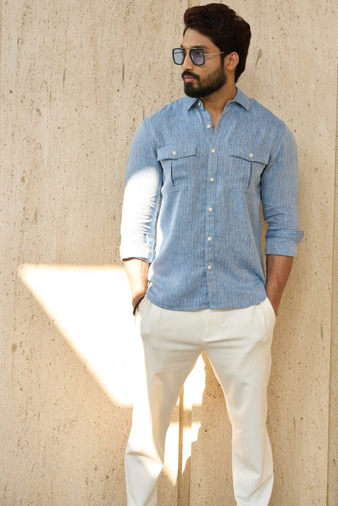 Double Pocket Herringbone Shirt