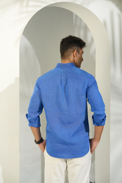 Royal Blue Linen Shirt