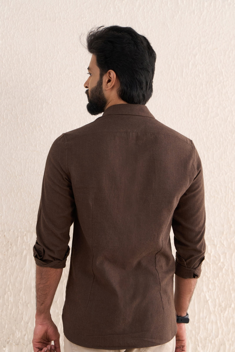 Dark Brown 100% Cotton Shirt