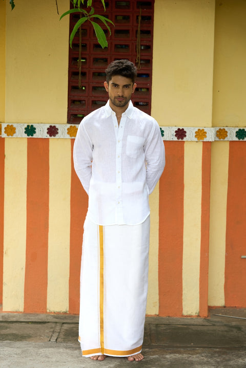 Summer White Linen Shirt For Men