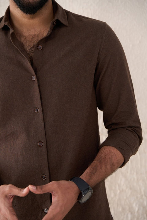 Dark Brown 100% Cotton Shirt