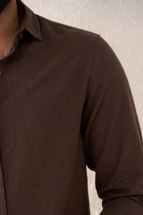 Dark Brown 100% Cotton Shirt